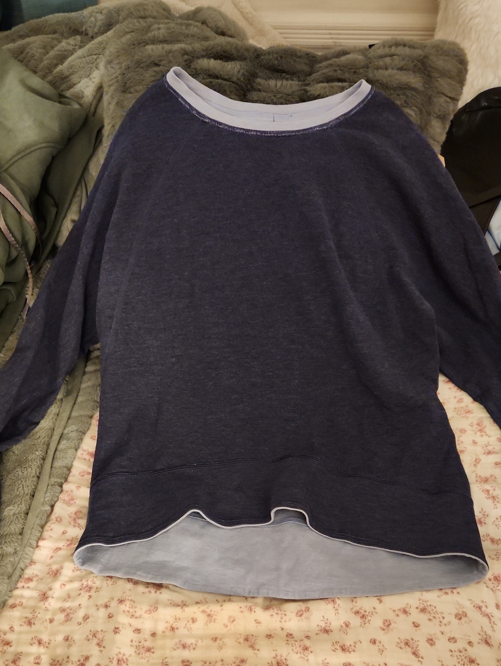 lululemon athletica Reversible Navy Double-Layer Scoopneck Sweater